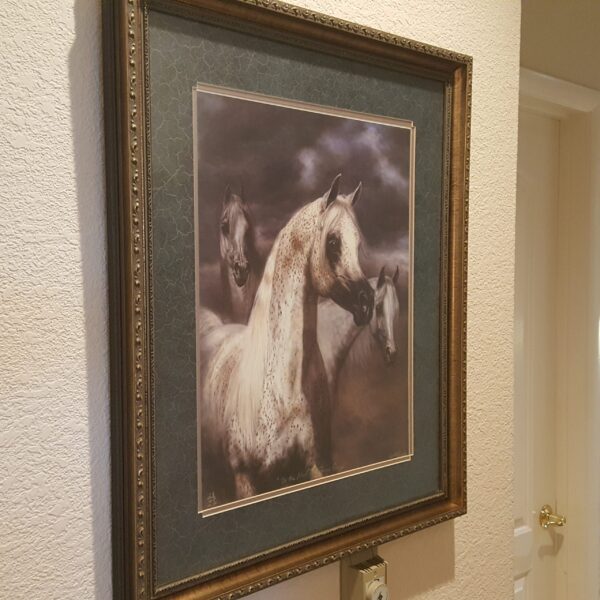 “On The Alert Three Greys” – Signed & Numbered Arabian Horse Print by Deborah Rush (Framed) - Image 2