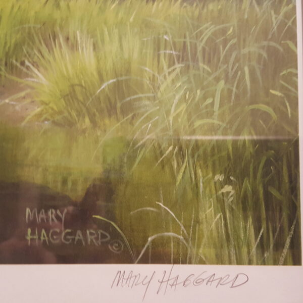 Peaceful Crossing – Mary Haggard “Coming Ashore” Framed Horse & Swans Print - Image 3