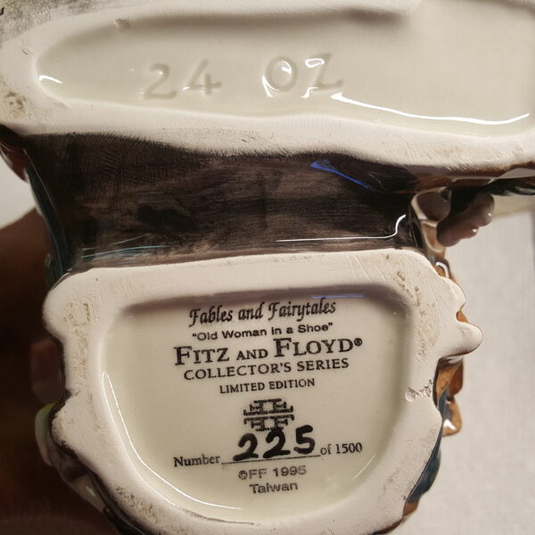 1995 Fitz and Floyd "Old Woman in a Shoe" Teapot – Limited Edition #225/1500 - Image 9