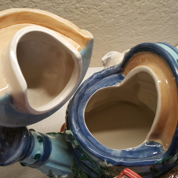 1996 Fitz & Floyd English Garden Bunnies Teapot – 28 oz Garden Watering Can Design – Excellent Condition - Image 5