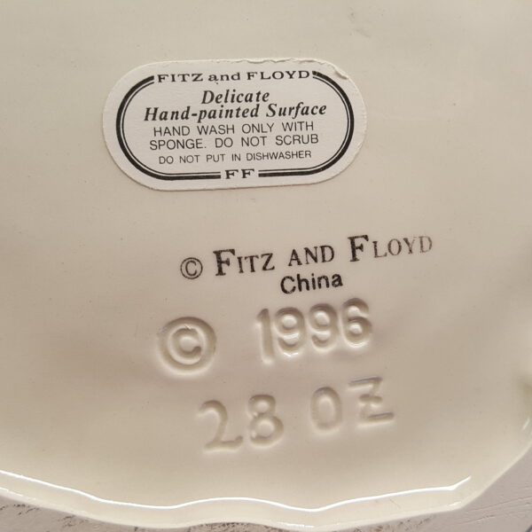 1996 Fitz & Floyd English Garden Bunnies Teapot – 28 oz Garden Watering Can Design – Excellent Condition - Image 6