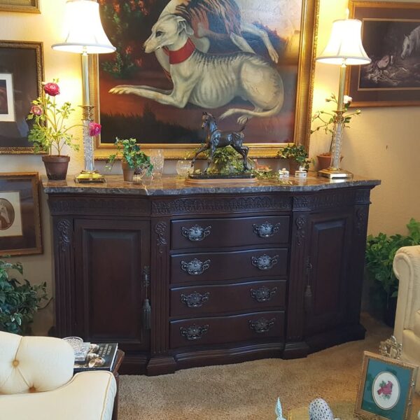 Bernhardt Mahogany Sideboard with Marble Top – Elegant Traditional Design - Image 2