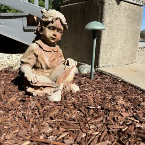Storybook Stillness | Vintage Concrete Garden Statues – Boy & Girl Reading Pair