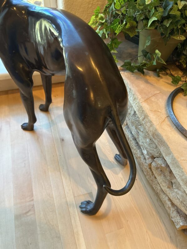 Bronze Greyhound Statue  Life-Sized 22" Elegant Whippet with Fireplace Charm - Image 4
