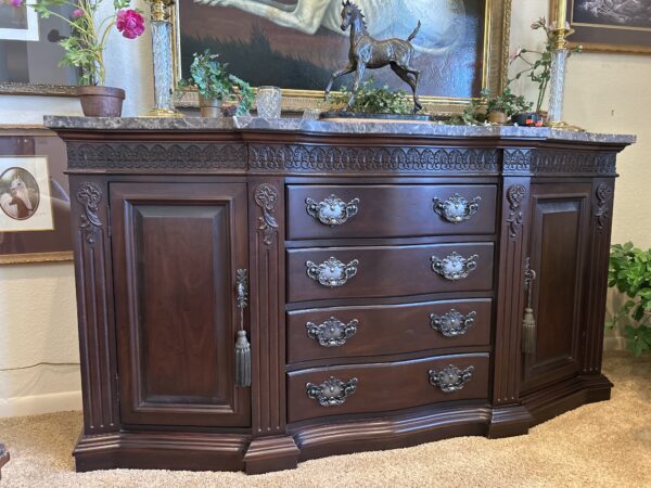 Bernhardt Mahogany Sideboard with Marble Top – Elegant Traditional Design - Image 3