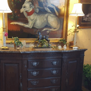 Bernhardt Mahogany Sideboard with Marble Top – Elegant Traditional Design