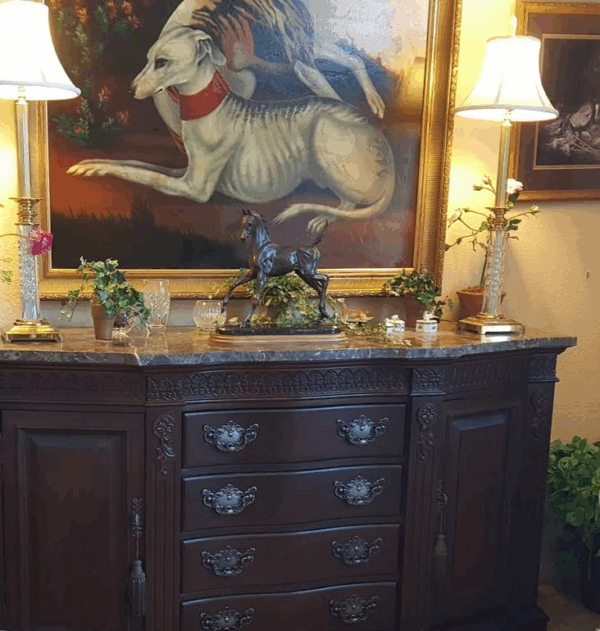 Bernhardt Mahogany Sideboard with Marble Top – Elegant Traditional Design
