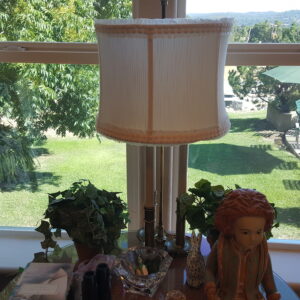 Stiffel 3-Column Brass Lamp with Custom Shade – 30″ of Timeless Illumination