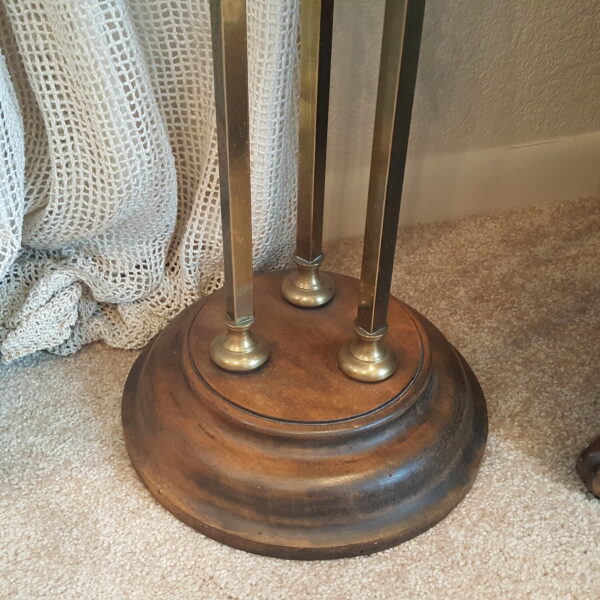 Golden Trio – Brass & Walnut Pedestal Stand for Cascading Greenery 38" - Image 4