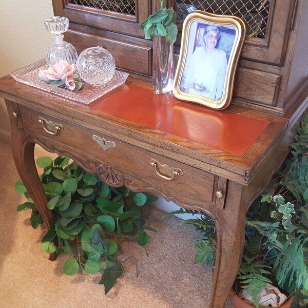 Legacy Craft in Two Parts – Baker Furniture Curio & Writing Desk with Brass Accents - Image 5