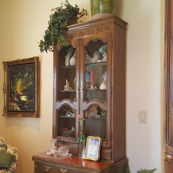 Legacy Craft in Two Parts – Baker Furniture Curio & Writing Desk with Brass Accents - Image 3