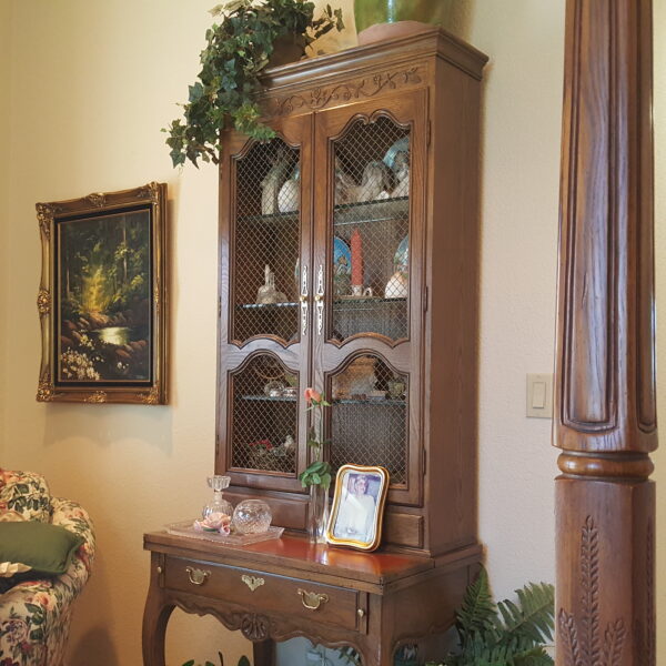 Legacy Craft in Two Parts – Baker Furniture Curio & Writing Desk with Brass Accents - Image 2