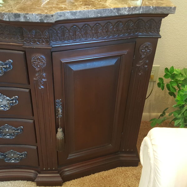Bernhardt Mahogany Sideboard with Marble Top – Elegant Traditional Design - Image 4