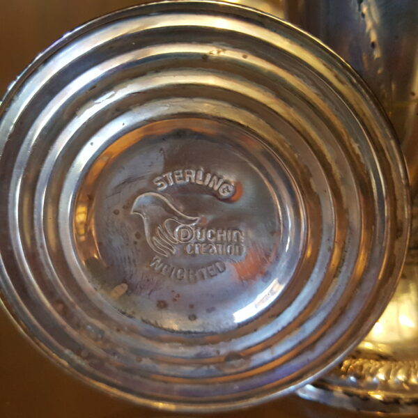 1950s Duchin Sterling Silver Salt & Pepper Shakers – Weighted with Glass Liners, 4.5" - Image 2