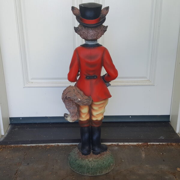 Charming Gentleman Fox Statue – 27″ with Top Hat, Monocle, & Foxhunt Flair - Image 4