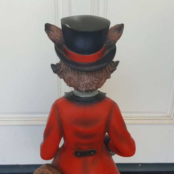Charming Gentleman Fox Statue – 27″ with Top Hat, Monocle, & Foxhunt Flair - Image 5
