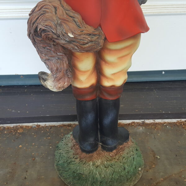 Charming Gentleman Fox Statue – 27″ with Top Hat, Monocle, & Foxhunt Flair