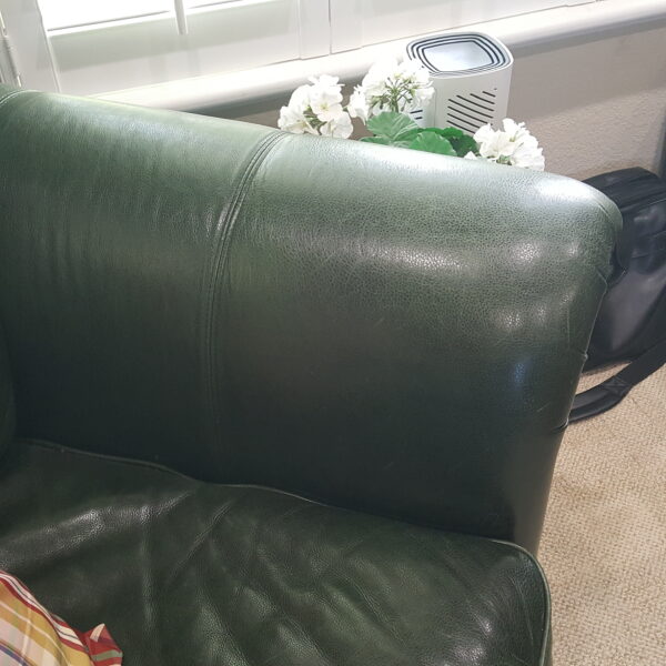 Rich Green Leather Chair & Ottoman – Nailhead Trim – LeatherTrend - Image 9
