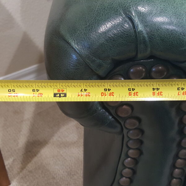 Rich Green Leather Chair & Ottoman – Nailhead Trim – LeatherTrend - Image 15
