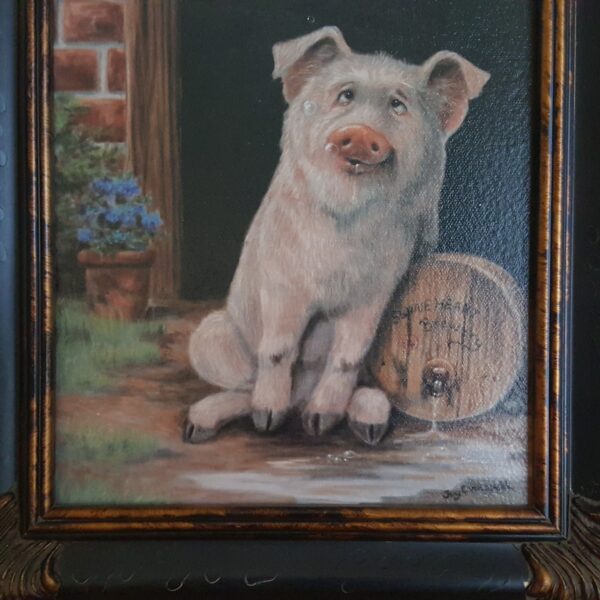 "The Pig Who Dreamed of Pinot" – Original Oil by Gail Campbell - Image 2