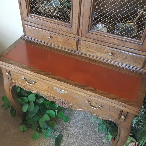 Legacy Craft in Two Parts – Baker Furniture Curio & Writing Desk with Brass Accents - Image 8