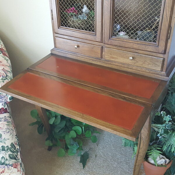Legacy Craft in Two Parts – Baker Furniture Curio & Writing Desk with Brass Accents - Image 9