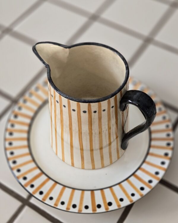 Atelier Primavera France Art Deco Pitcher & Plate Set – Hand Painted, Signed - Image 2