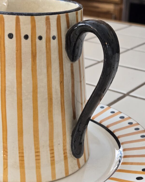 Atelier Primavera France Art Deco Pitcher & Plate Set – Hand Painted, Signed - Image 3