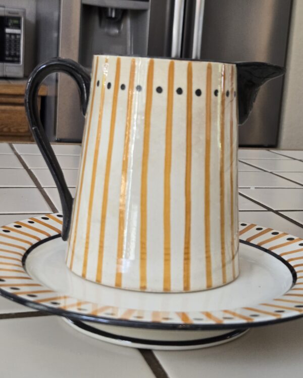 Atelier Primavera France Art Deco Pitcher & Plate Set – Hand Painted, Signed - Image 5