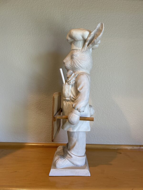 Whisker-Wise & Ready to Serve – 1998 Fleur de Lis Rabbit Chef with Chalkboard (25") - Image 4