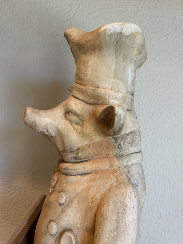 Rustic Charm and a Wink – 'Coffee?' Pig Chef Figurine (25”) - Image 11