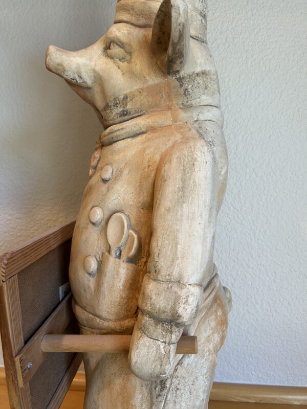 Rustic Charm and a Wink – 'Coffee?' Pig Chef Figurine (25”) - Image 10