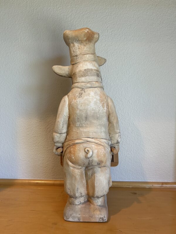 Rustic Charm and a Wink – 'Coffee?' Pig Chef Figurine (25”) - Image 9