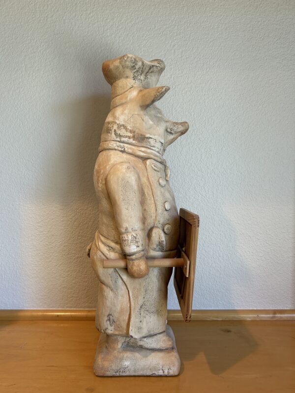 Rustic Charm and a Wink – 'Coffee?' Pig Chef Figurine (25”) - Image 6