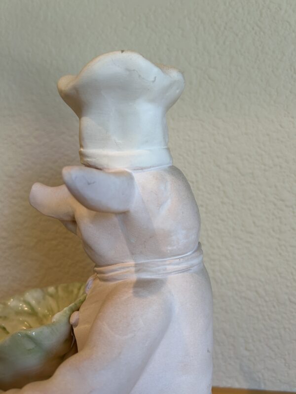 "Chef’s Special” – 2000 Fleur de Lis Ceramic Pig with Lettuce Bowl 12" - Image 7