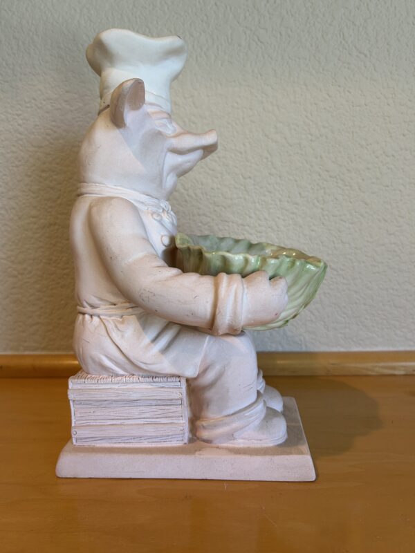 "Chef’s Special” – 2000 Fleur de Lis Ceramic Pig with Lettuce Bowl 12" - Image 6