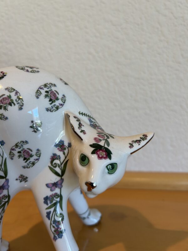 Whimsy in Porcelain – Portmeirion Studio Floral Cat Figurine - Image 5