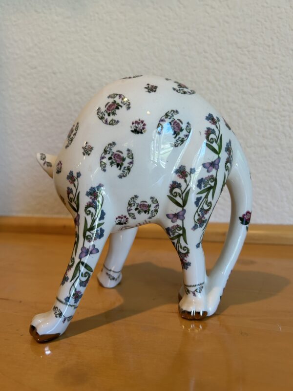 Whimsy in Porcelain – Portmeirion Studio Floral Cat Figurine - Image 3