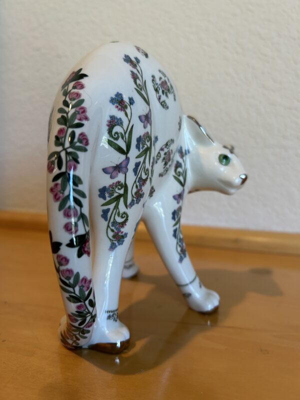 Whimsy in Porcelain – Portmeirion Studio Floral Cat Figurine - Image 2