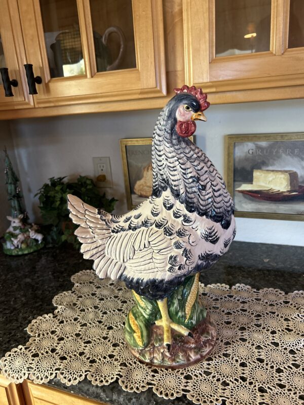 Farmhouse Grandeur – Hand-Painted Italian Ceramic Hen from Vietri (19”) - Image 2