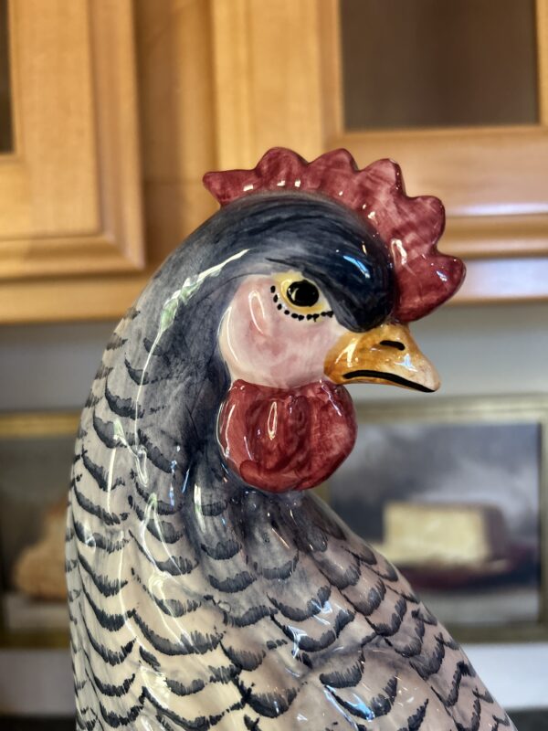 Farmhouse Grandeur – Hand-Painted Italian Ceramic Hen from Vietri (19”) - Image 5
