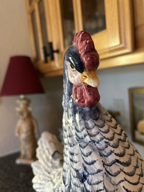 Farmhouse Grandeur – Hand-Painted Italian Ceramic Hen from Vietri (19”) - Image 4
