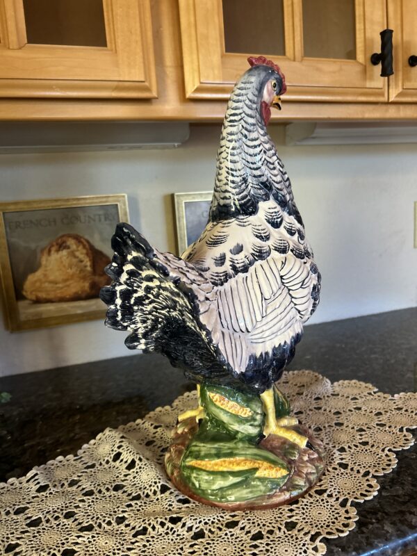 Farmhouse Grandeur – Hand-Painted Italian Ceramic Hen from Vietri (19”) - Image 3