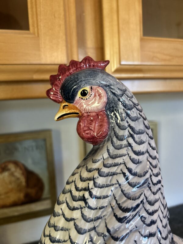 Farmhouse Grandeur – Hand-Painted Italian Ceramic Hen from Vietri (19”) - Image 6