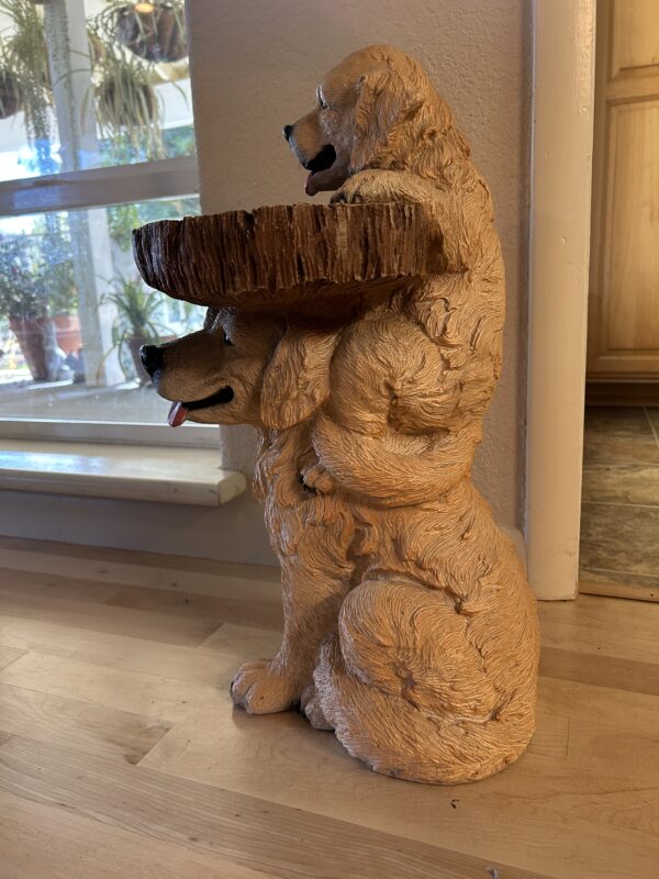 Double the Love – Golden Retriever Pup Pedestal Table with Playful Charm - Image 3