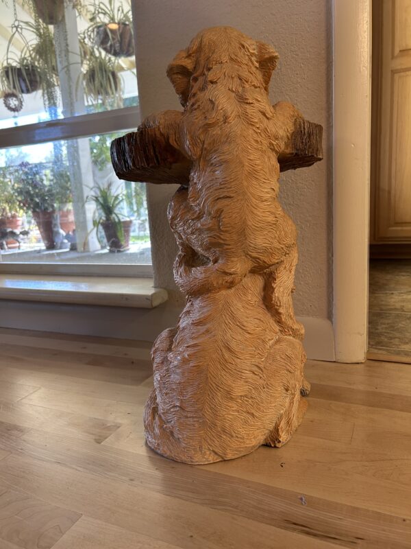 Double the Love – Golden Retriever Pup Pedestal Table with Playful Charm - Image 4