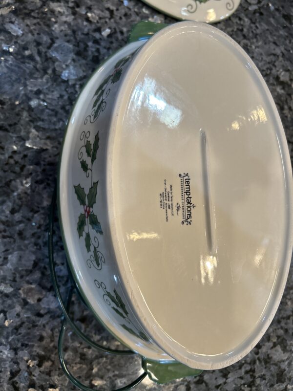Temptations Presentable Ovenware Holiday Casserole Dish with Cardinal Lid + Wire Rack - Image 2