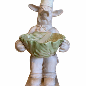 "Chef’s Special” – 2000 Fleur de Lis Ceramic Pig with Lettuce Bowl 12"