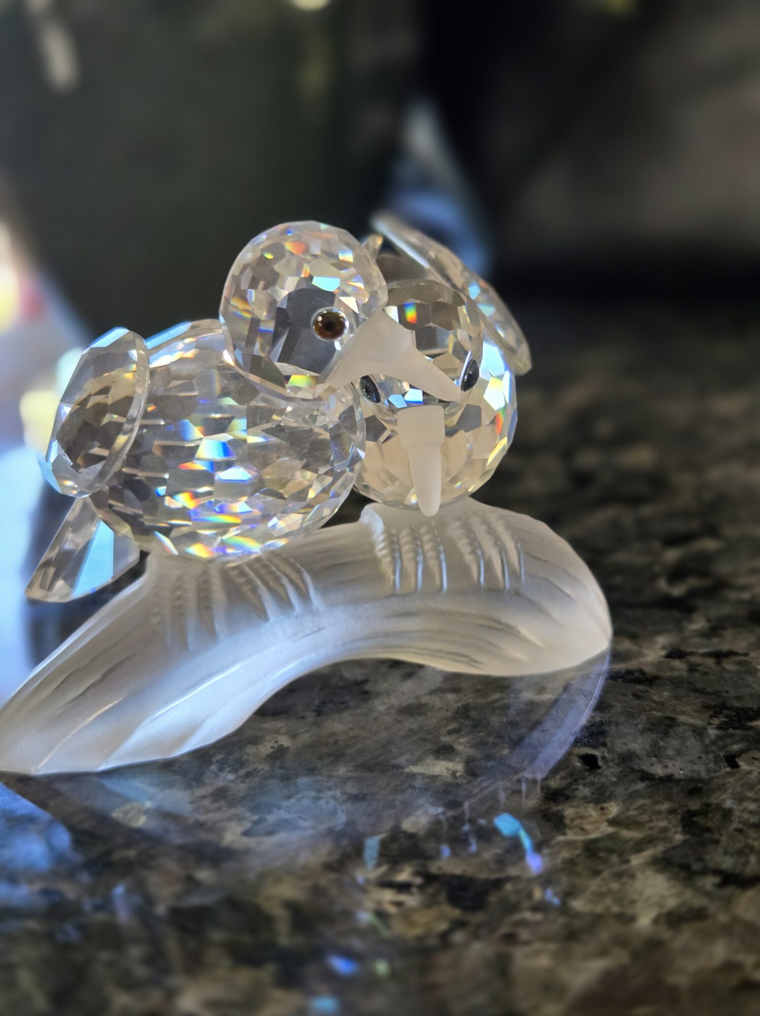 Swarovski Crystal 'Turtle Doves' Figurine on Frosted Branch — SCS